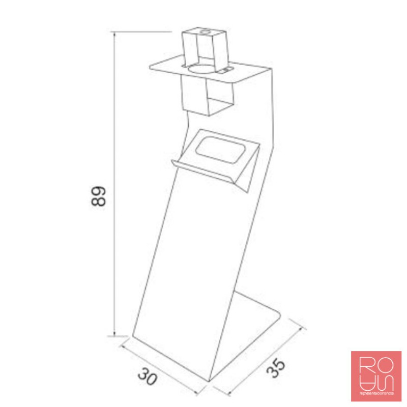 Dispensador de peu per gel desinfectant i guants 